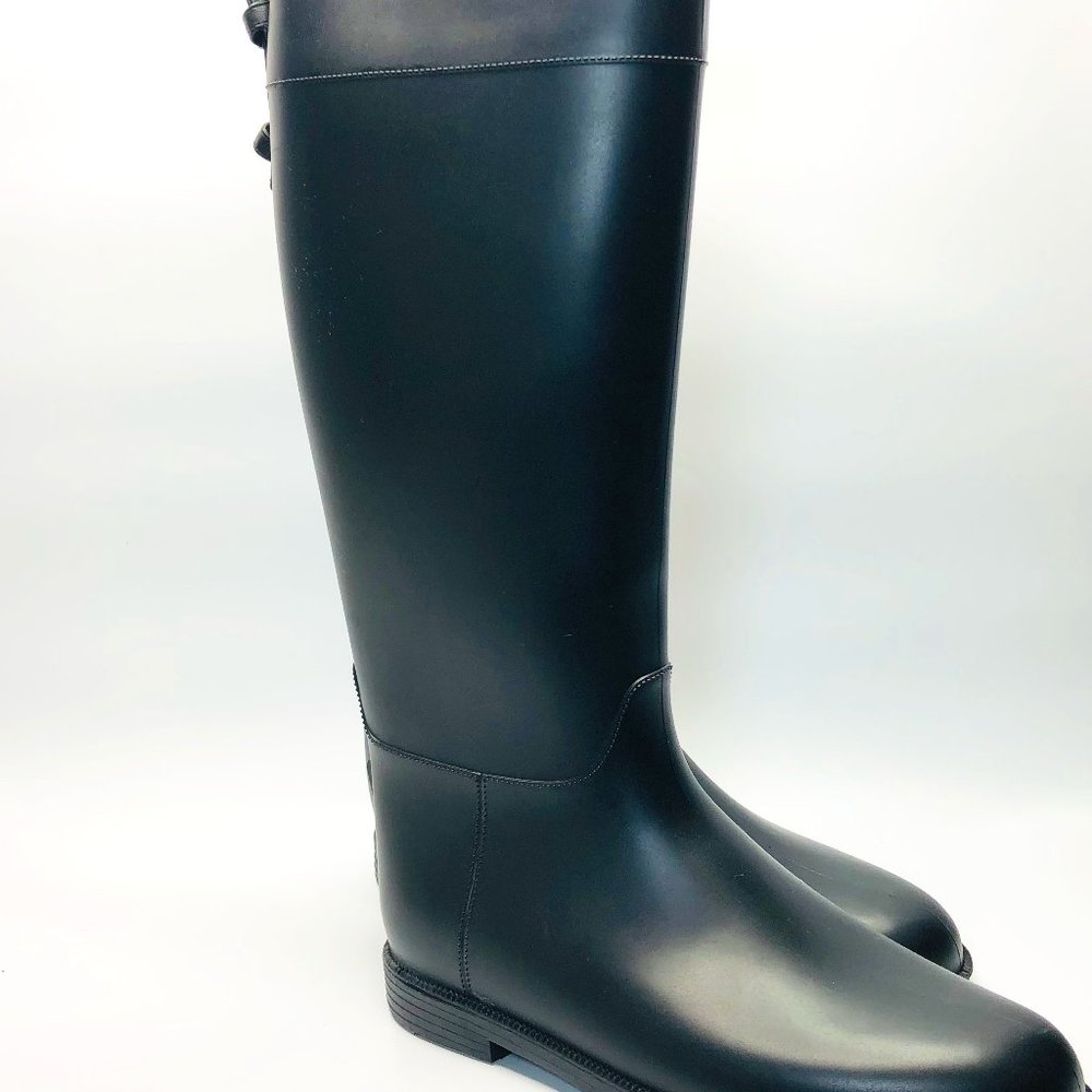 Qupid Black Knee High Rain Boots - Sz 8